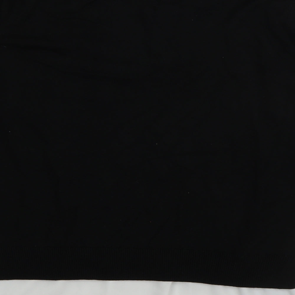 Dorothy Perkins Womens Black Collared  Viscose Pullover Jumper Size 10
