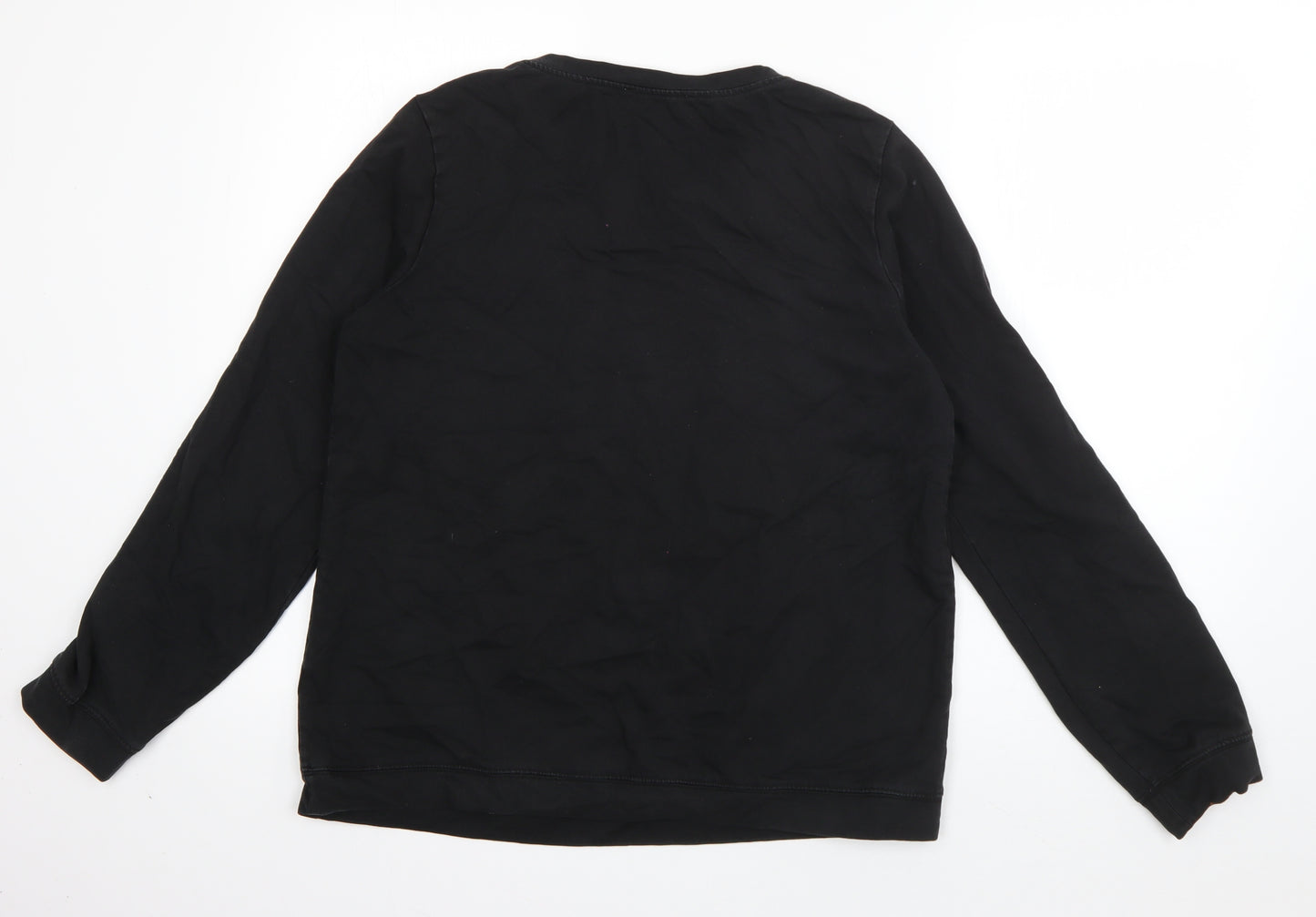 Oasis Womens Black  Cotton Pullover Sweatshirt Size M  Pullover - Bouquet