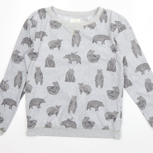 NEXT Womens Grey Geometric Polyester Top Pyjama Top Size XS   - Bear