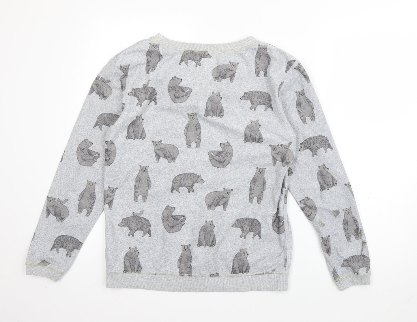 NEXT Womens Grey Geometric Polyester Top Pyjama Top Size XS   - Bear