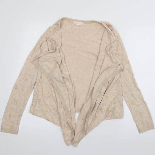 Marks and Spencer Womens Pink V-Neck Geometric Cotton Cardigan Jumper Size S   - stars