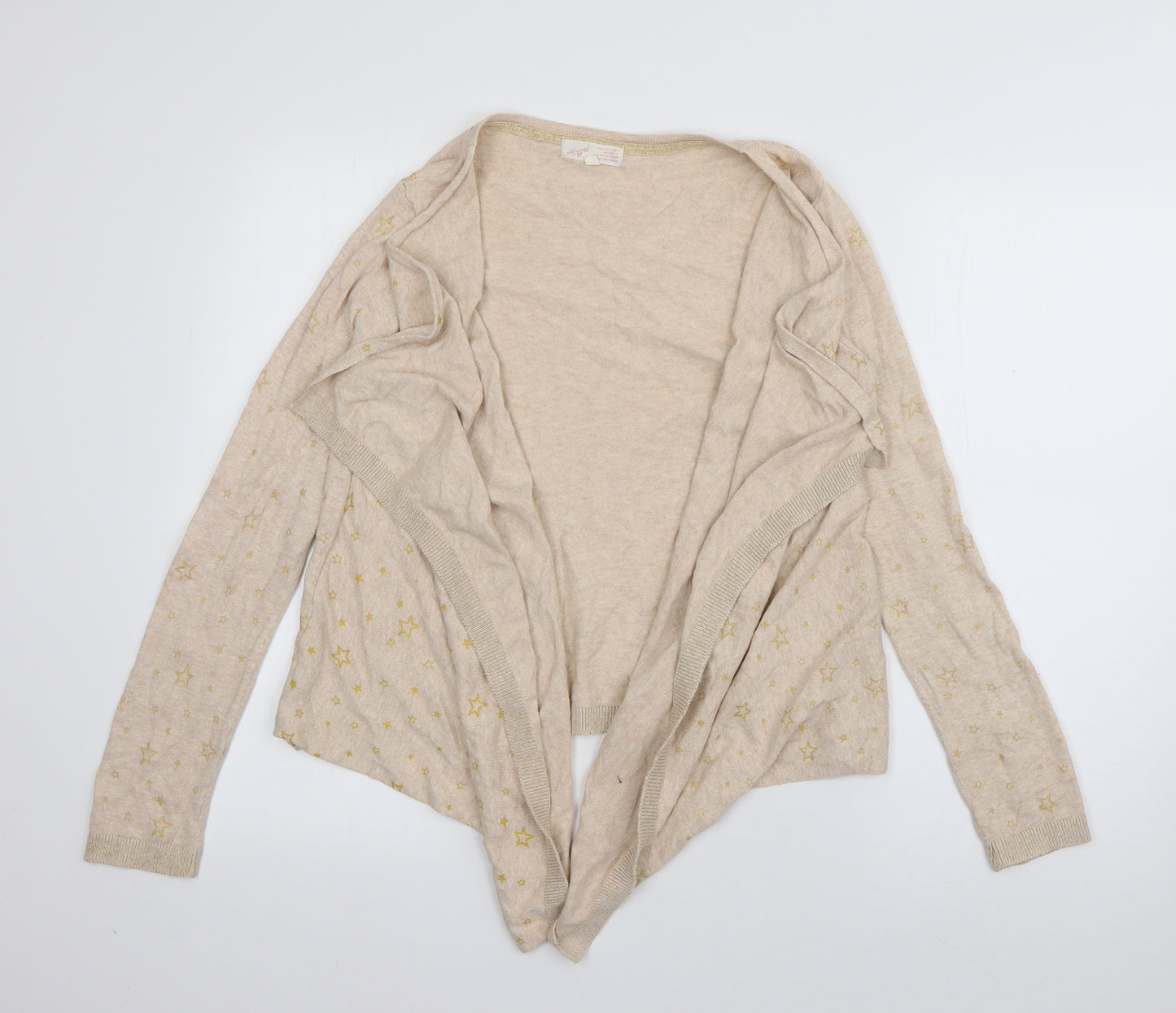 Marks and Spencer Womens Pink V-Neck Geometric Cotton Cardigan Jumper Size S   - stars