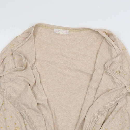 Marks and Spencer Womens Pink V-Neck Geometric Cotton Cardigan Jumper Size S   - stars