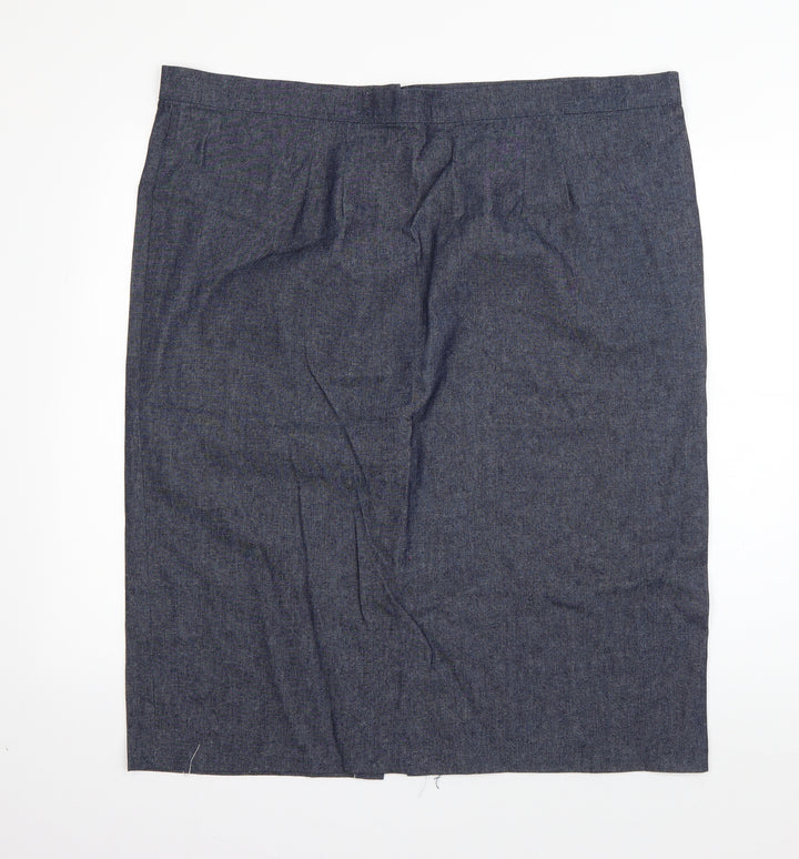 Preworn Womens Blue Polyester Straight & Pencil Set Size 42 in Zip