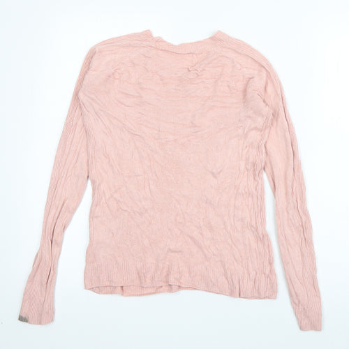 TU Womens Pink Boat Neck  Acrylic Pullover Jumper Size 8