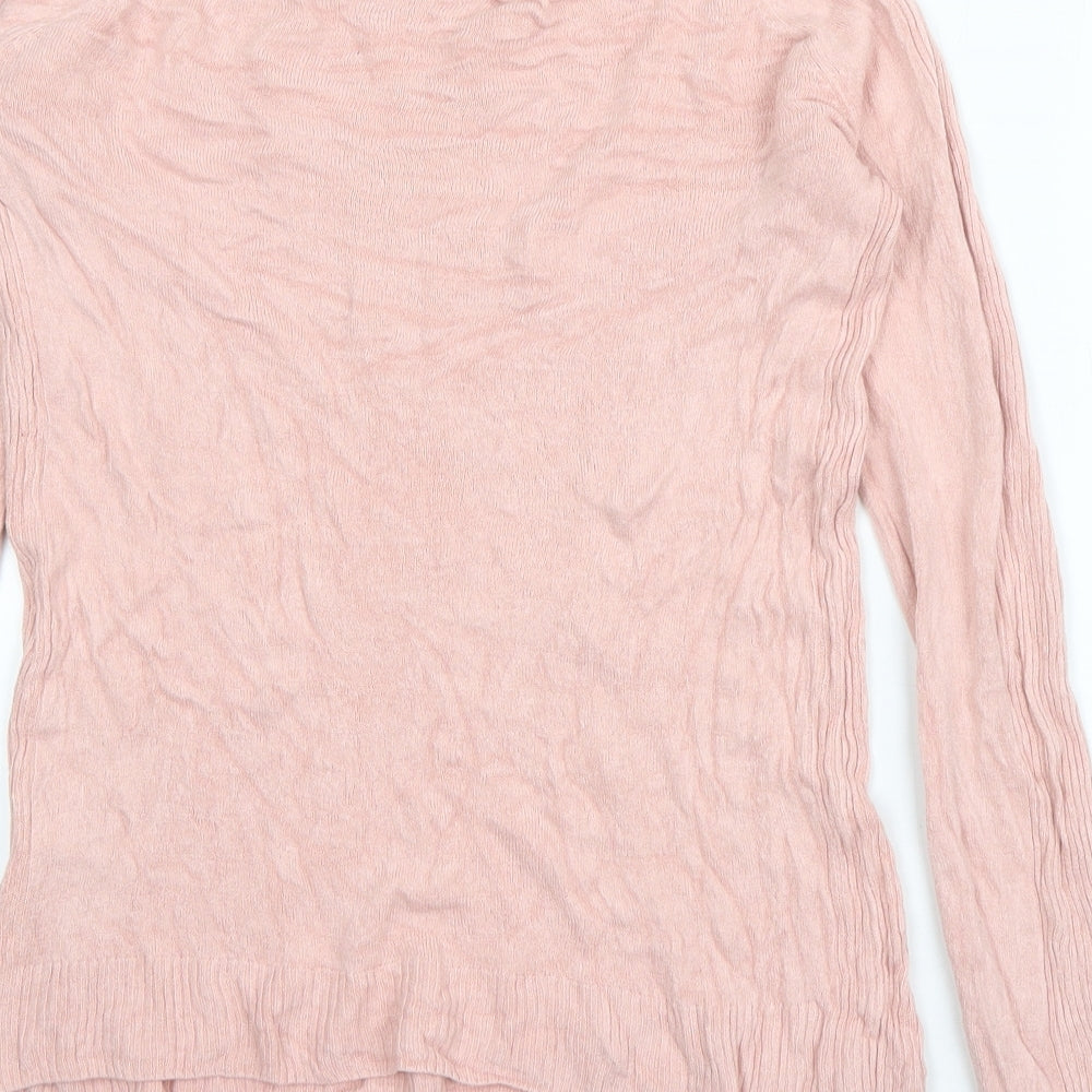 TU Womens Pink Boat Neck  Acrylic Pullover Jumper Size 8