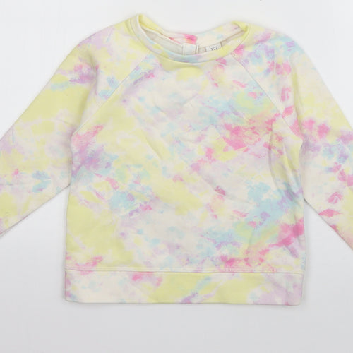 Gap Girls Multicoloured  Cotton Pullover Sweatshirt Size 5 Years  Pullover - Tie Dye