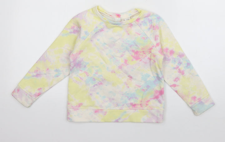 Gap Girls Multicoloured Cotton Pullover Sweatshirt Size 5 Years Pullover - Tie Dye