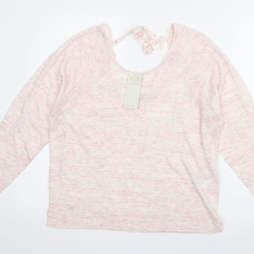 Marks and Spencer Womens Pink Scoop Neck  Acrylic Pullover Jumper Size 12