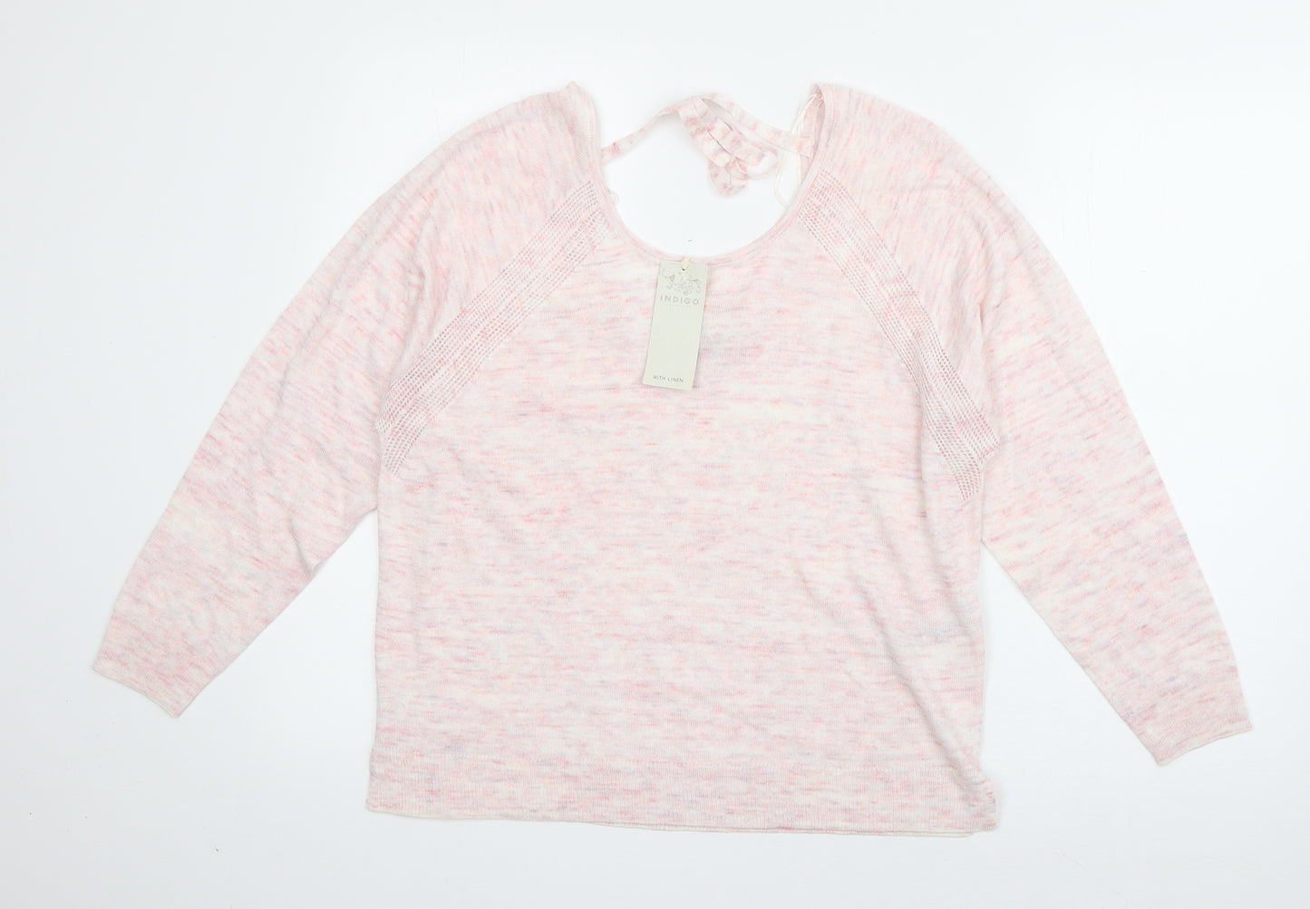 Marks and Spencer Womens Pink Scoop Neck  Acrylic Pullover Jumper Size 12