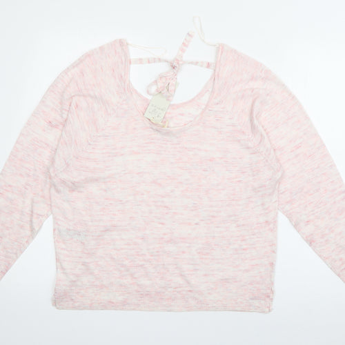 Marks and Spencer Womens Pink Scoop Neck  Acrylic Pullover Jumper Size 12