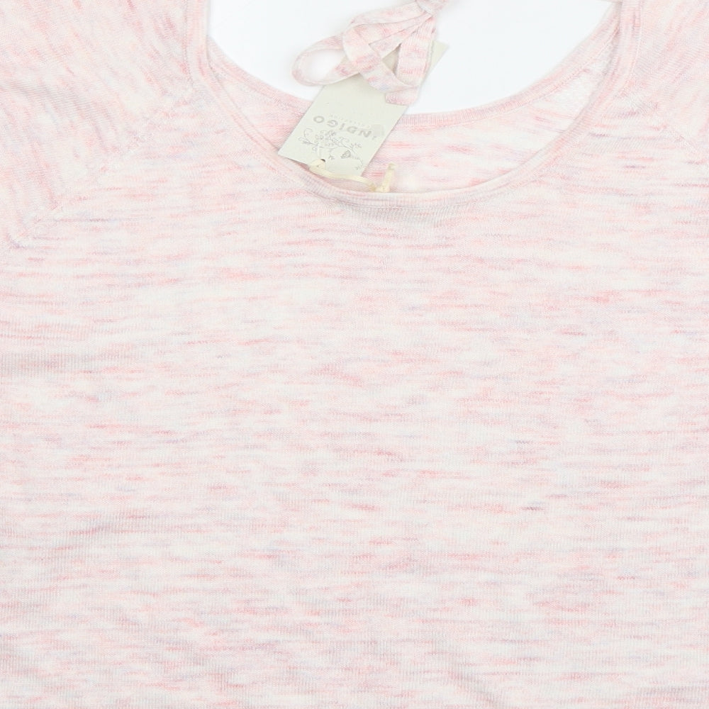 Marks and Spencer Womens Pink Scoop Neck  Acrylic Pullover Jumper Size 12