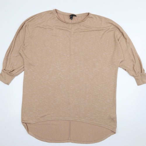 New Look Womens Brown Round Neck  Viscose Pullover Jumper Size L