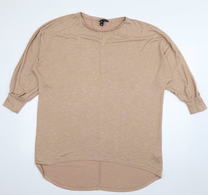 New Look Womens Brown Round Neck  Viscose Pullover Jumper Size L
