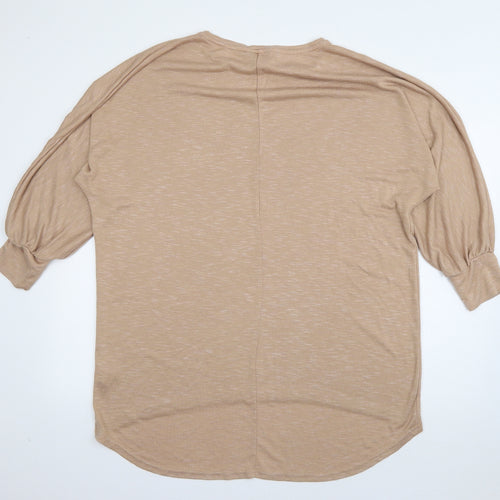New Look Womens Brown Round Neck  Viscose Pullover Jumper Size L