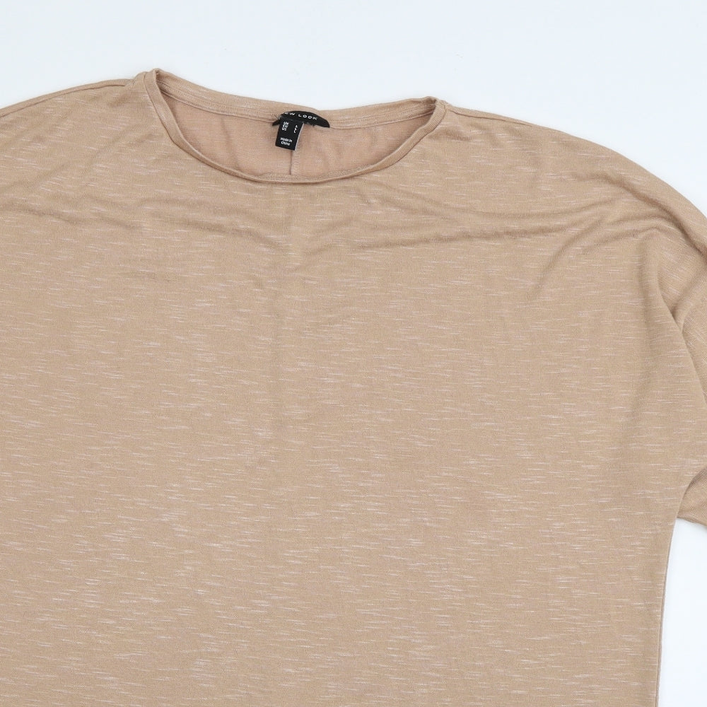 New Look Womens Brown Round Neck  Viscose Pullover Jumper Size L