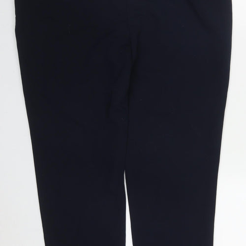 F&F Womens Blue  Polyester Trousers  Size 12 L27 in Regular Hook & Eye
