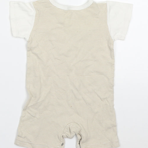 Mini Mode Baby Beige Striped Cotton Romper One-Piece Size 6-9 Months  Button - Tilly The Tiny Elephant