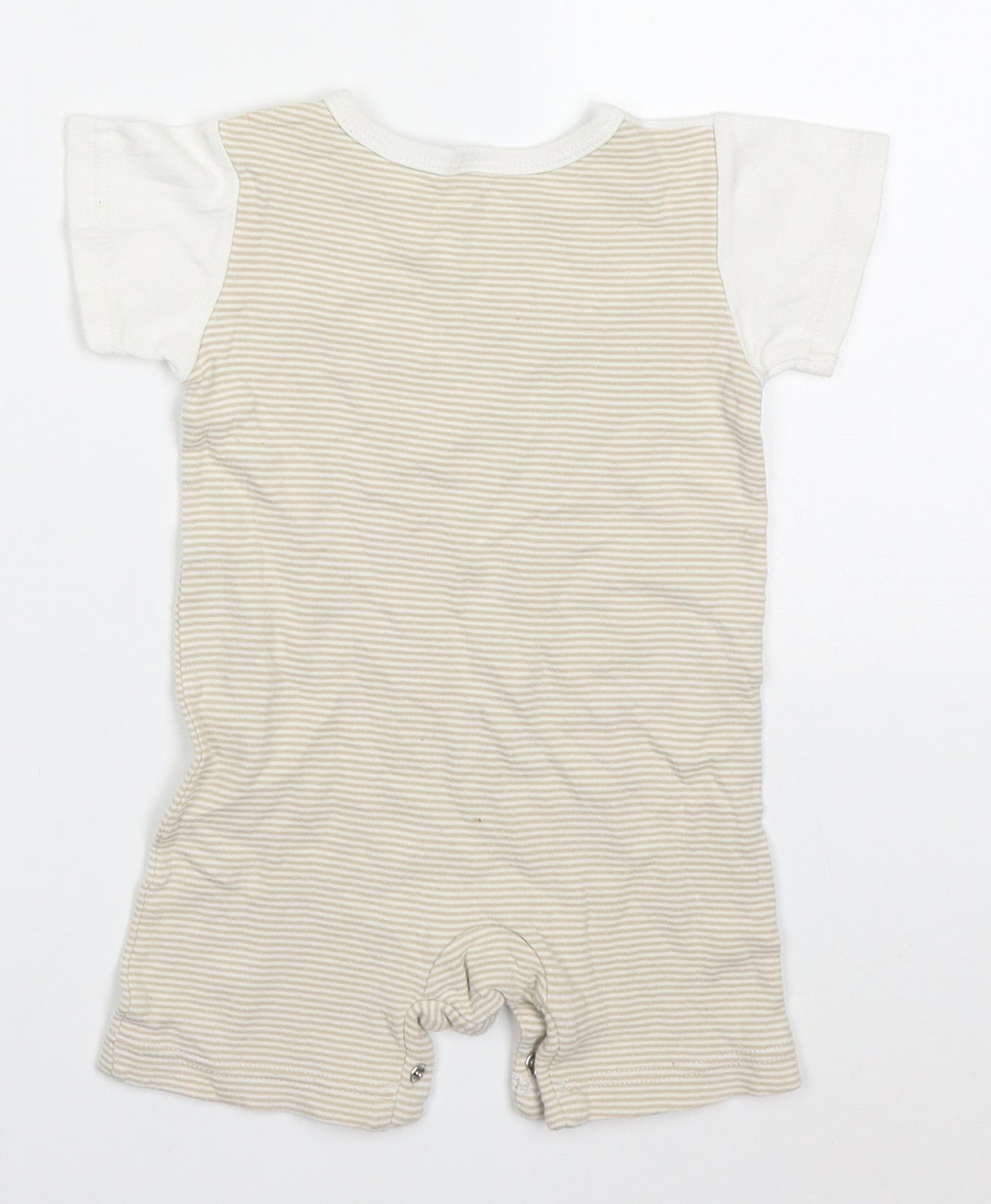 Mini Mode Baby Beige Striped Cotton Romper One-Piece Size 6-9 Months  Button - Tilly The Tiny Elephant