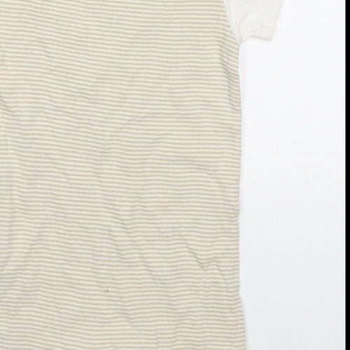 Mini Mode Baby Beige Striped Cotton Romper One-Piece Size 6-9 Months  Button - Tilly The Tiny Elephant