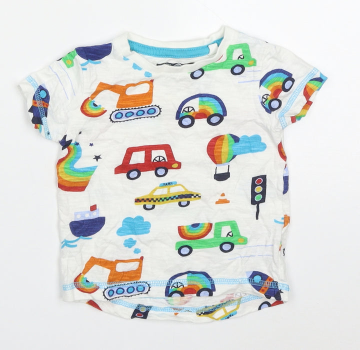 NEXT Baby Multicoloured Cotton Basic T-Shirt Size 3-6 Months Crew Neck Pullover - Trucks