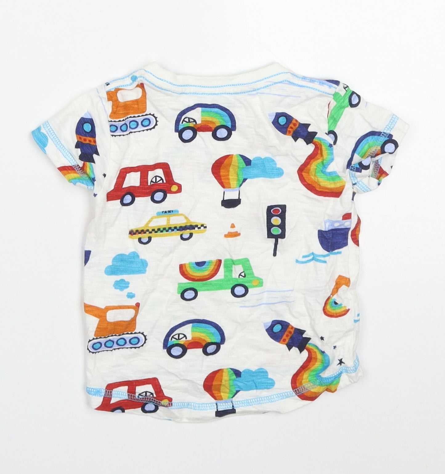 NEXT Baby Multicoloured  Cotton Basic T-Shirt Size 3-6 Months Crew Neck Pullover - Trucks