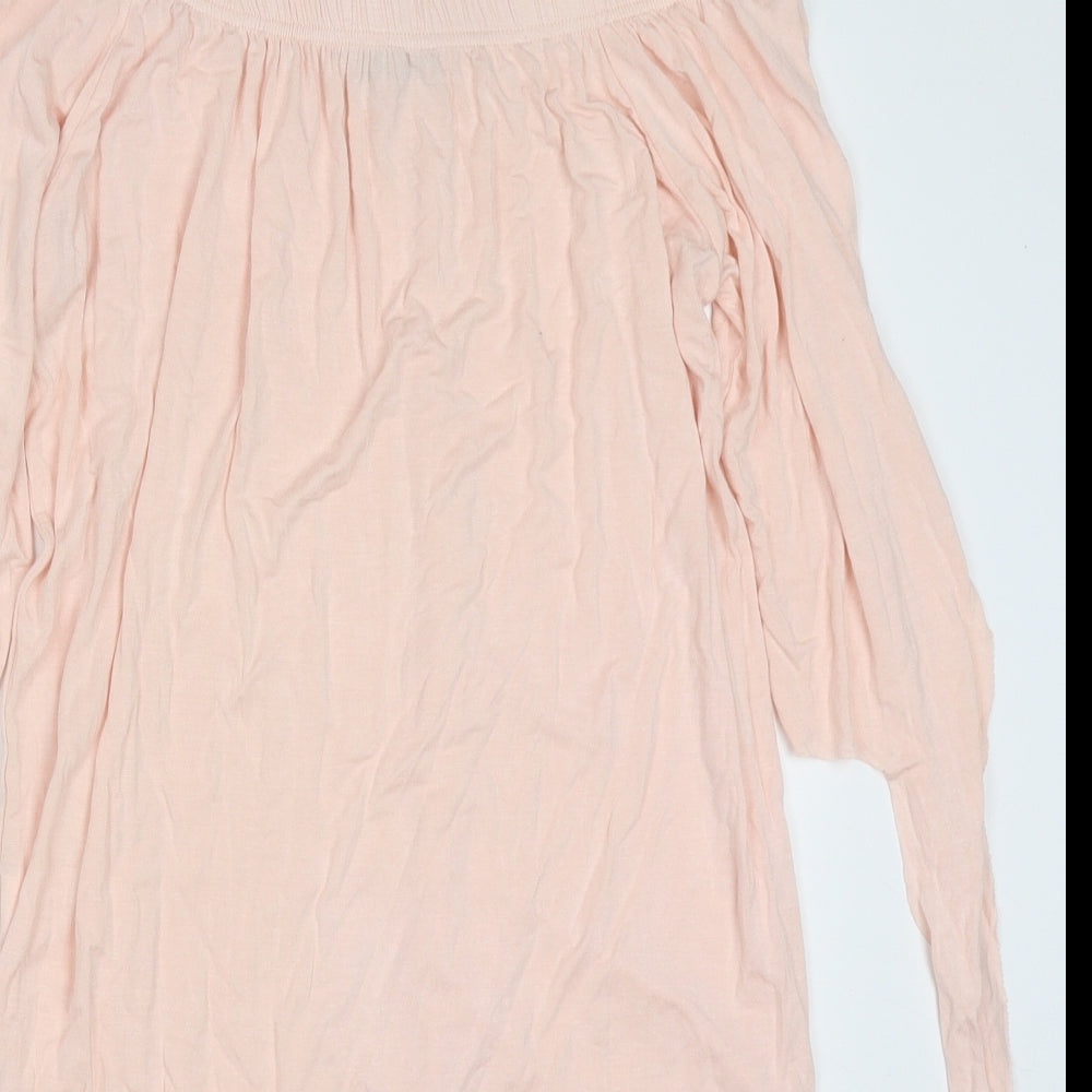 Cherry Couture Womens Pink  Viscose Basic Blouse Size M Off the Shoulder