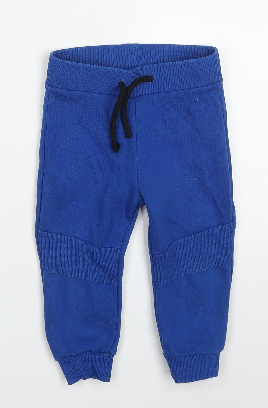 Matalan Boys Blue  Cotton Sweatpants Trousers Size 9-12 Months  Drawstring