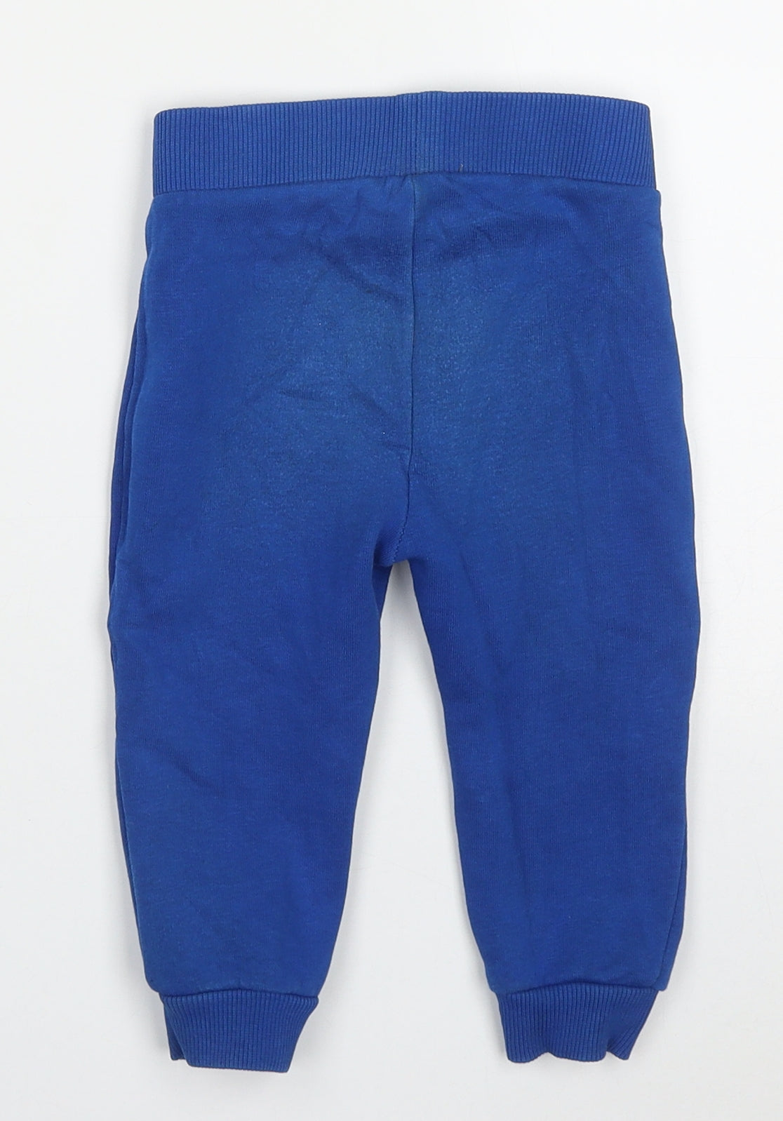 Matalan Boys Blue  Cotton Sweatpants Trousers Size 9-12 Months  Drawstring