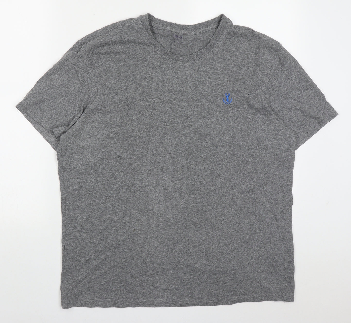 NEXT Mens Grey  Cotton  T-Shirt Size L Crew Neck