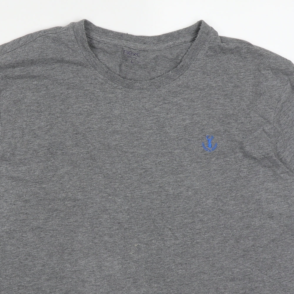 NEXT Mens Grey  Cotton  T-Shirt Size L Crew Neck