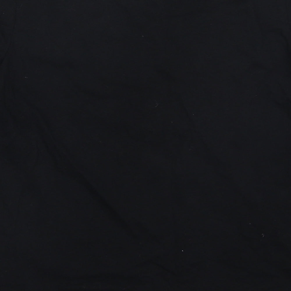 George Girls Black  Cotton Basic T-Shirt Size 7-8 Years Crew Neck Pullover - Hallo Queen