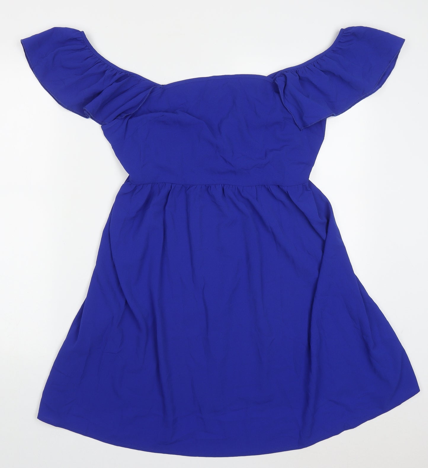 SheIn Womens Blue  Polyester Skater Dress  Size XL  Off the Shoulder Pullover