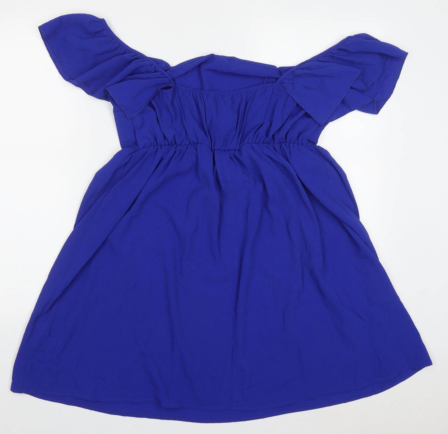SheIn Womens Blue  Polyester Skater Dress  Size XL  Off the Shoulder Pullover