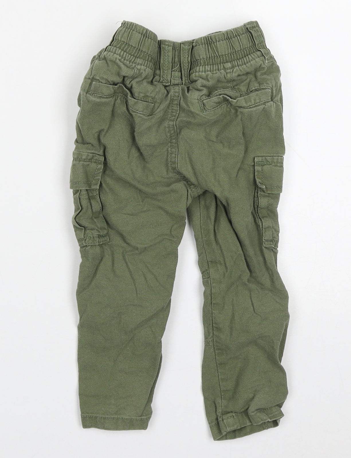 TU Boys Green  Cotton Cargo Trousers Size 18-24 Months