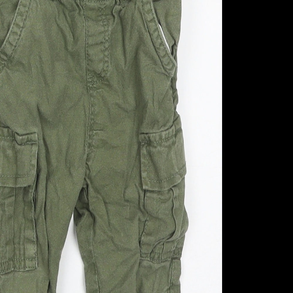 TU Boys Green  Cotton Cargo Trousers Size 18-24 Months