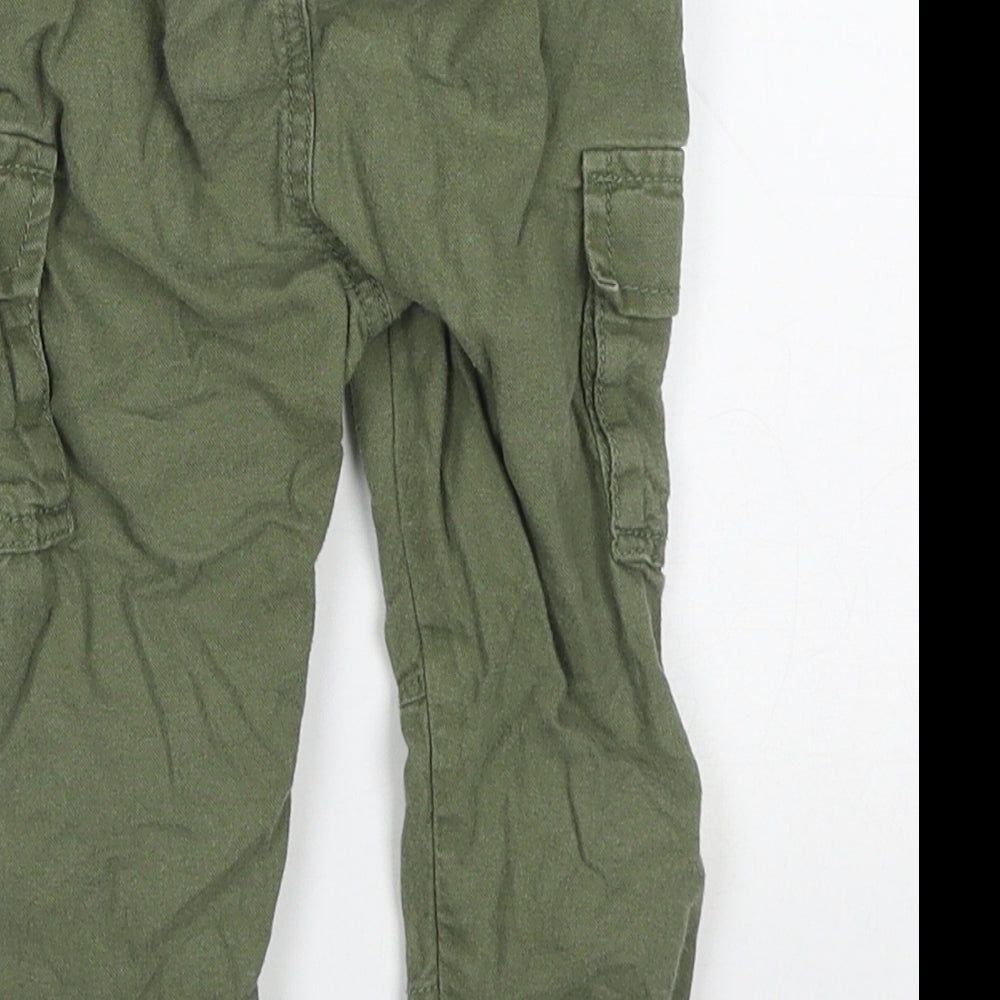 TU Boys Green  Cotton Cargo Trousers Size 18-24 Months