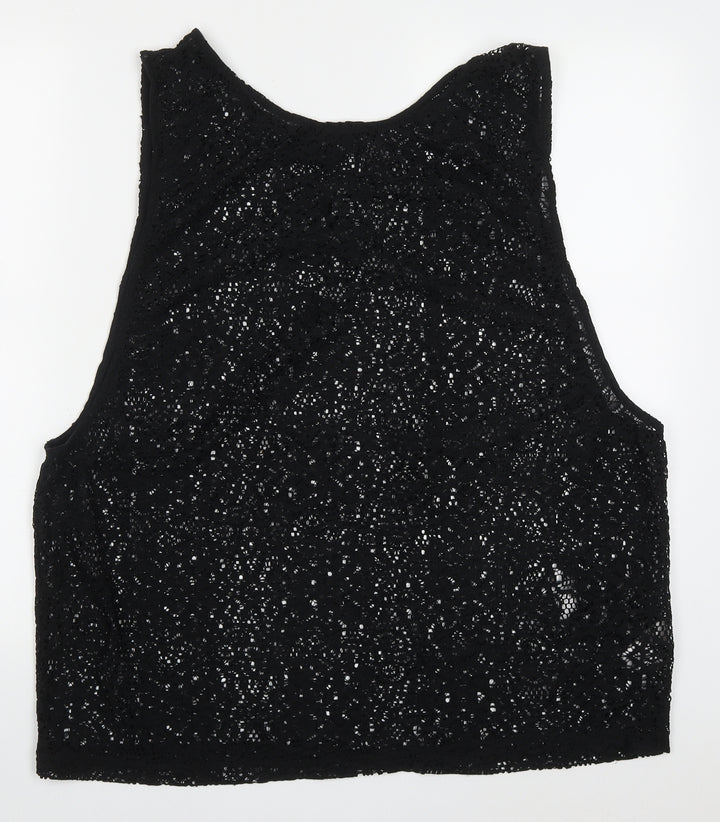 Atmosphere Womens Black  Polyester Basic Tank Size M Round Neck