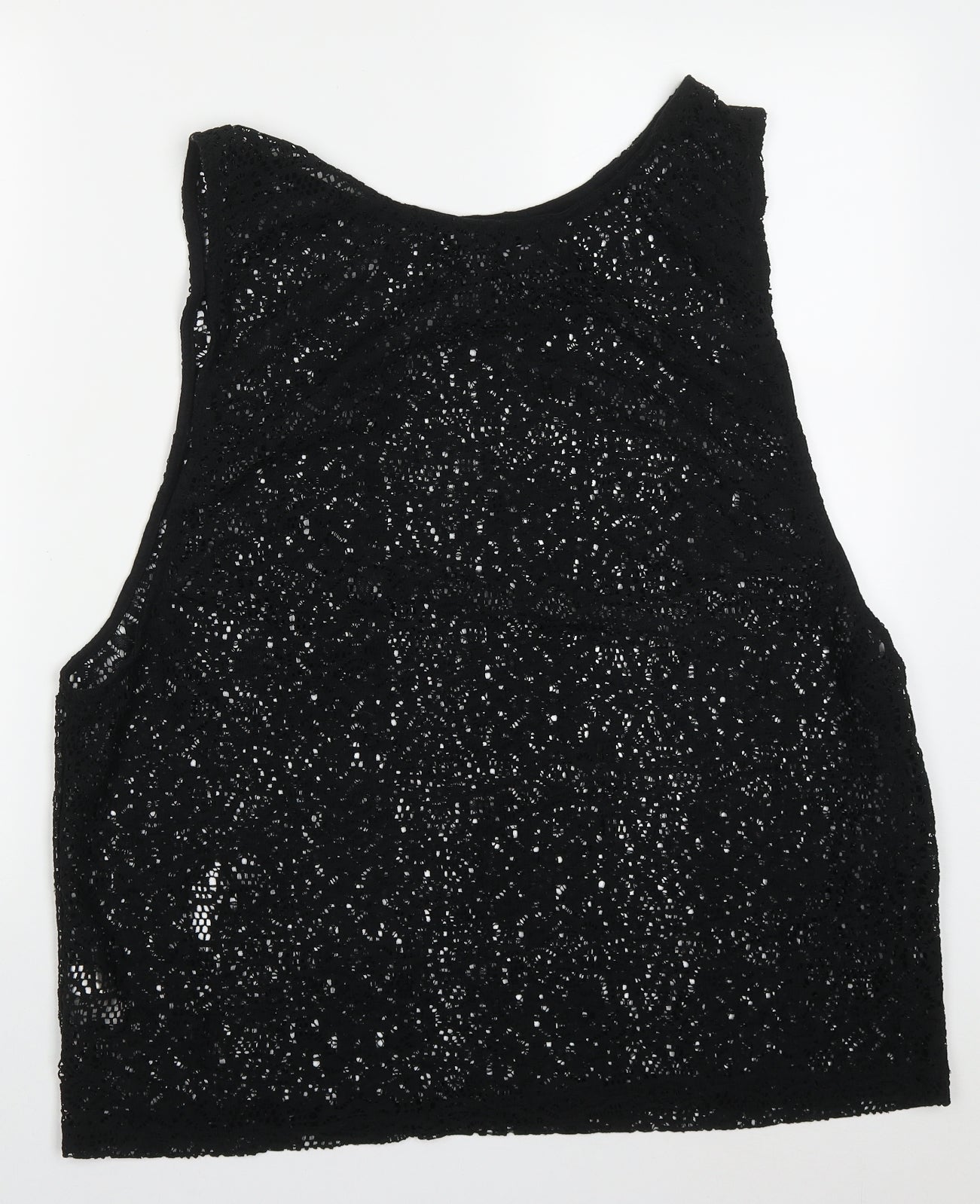 Atmosphere Womens Black  Polyester Basic Tank Size M Round Neck