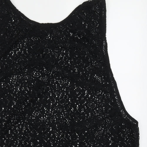 Atmosphere Womens Black  Polyester Basic Tank Size M Round Neck
