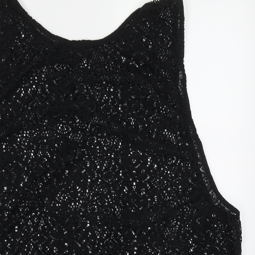 Atmosphere Womens Black  Polyester Basic Tank Size M Round Neck