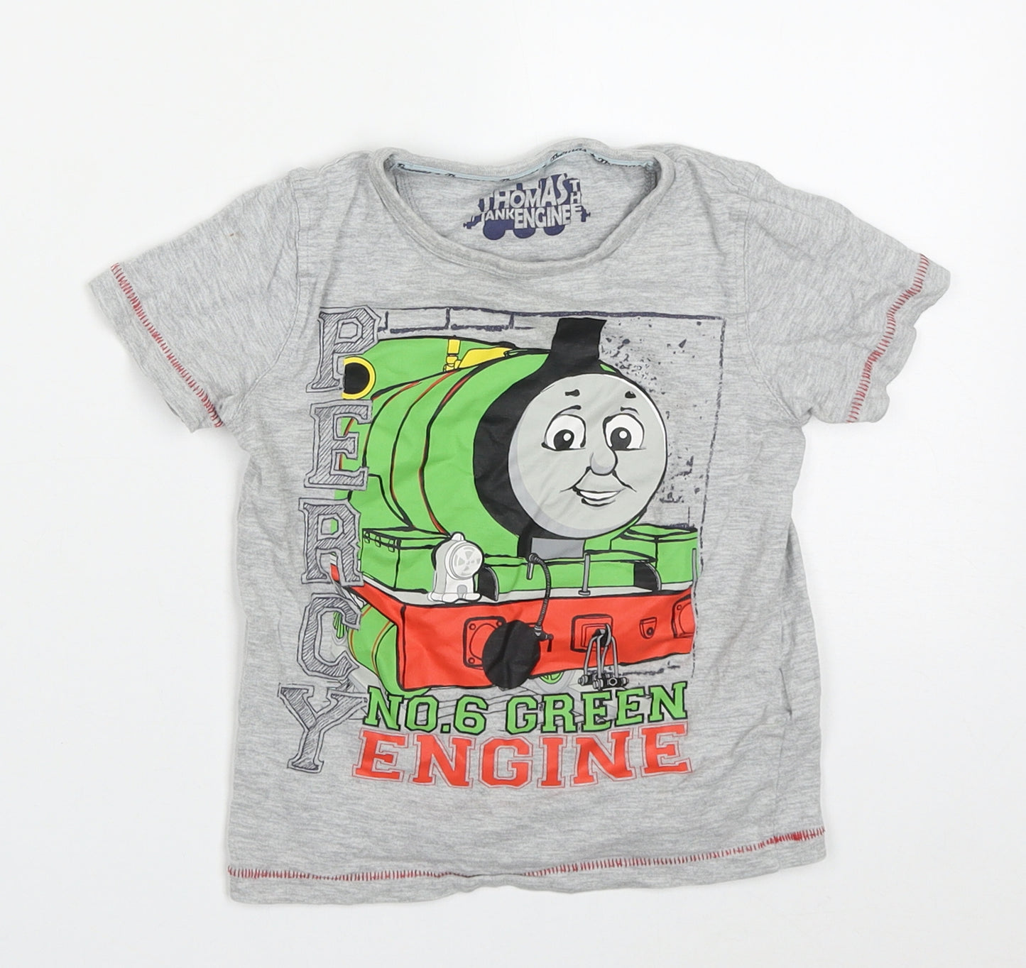 Marks and Spencer Baby Grey  Cotton Basic T-Shirt Size 18-24 Months Crew Neck Pullover - Thomas & Friends