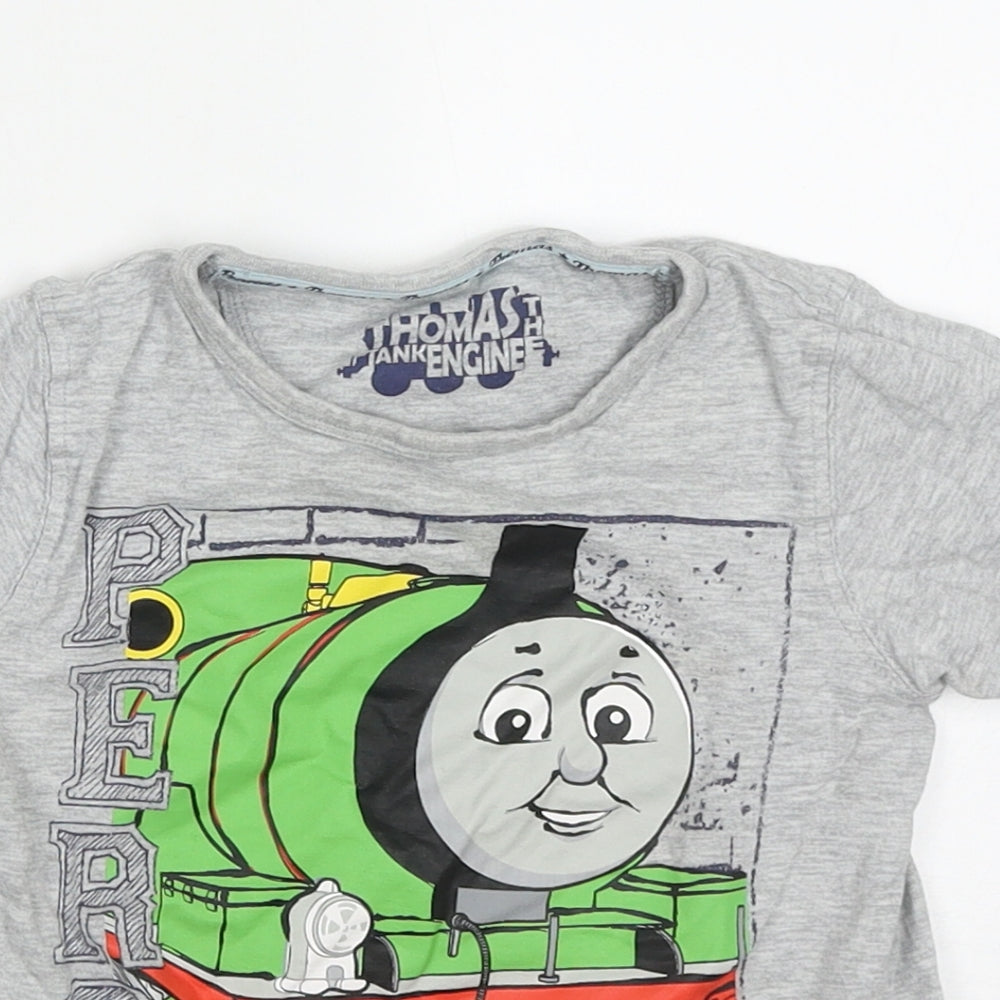 Marks and Spencer Baby Grey  Cotton Basic T-Shirt Size 18-24 Months Crew Neck Pullover - Thomas & Friends