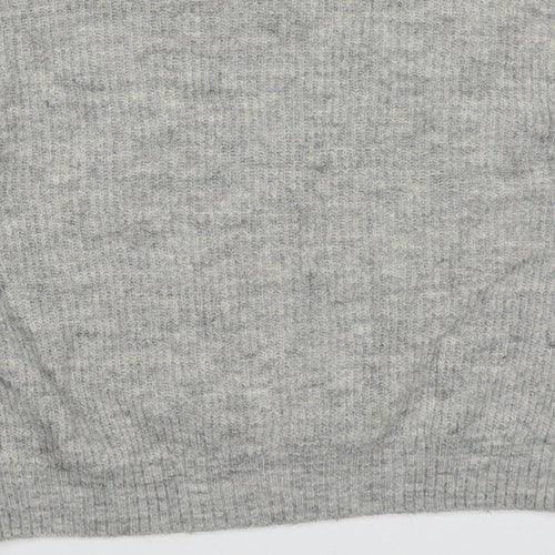 H&M Womens Grey Round Neck  Acrylic Pullover Jumper Size XS