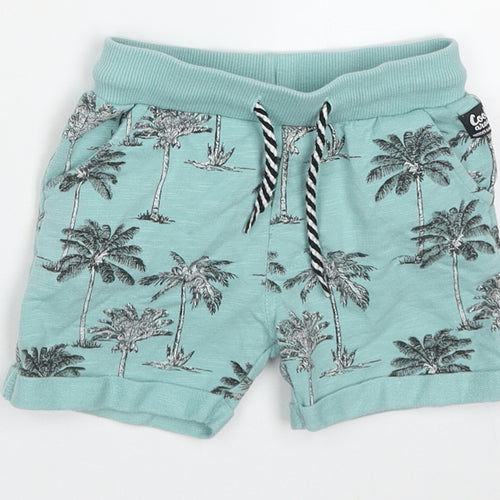 Feetje Boys Blue  Cotton Sweatpants Trousers Size 18 Months  Drawstring - Palm Tree Print Shorts
