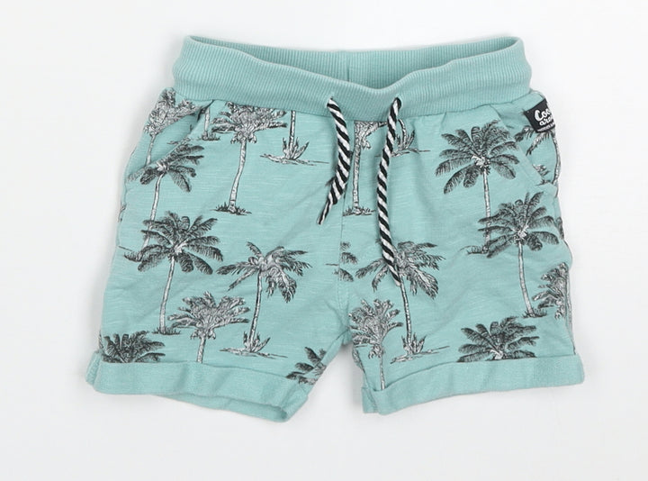 Feetje Boys Blue Cotton Sweatpants Trousers Size 18 Months Drawstring - Palm Tree Print Shorts