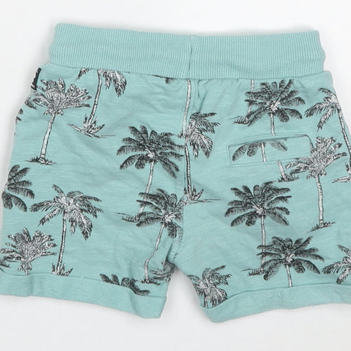 Feetje Boys Blue  Cotton Sweatpants Trousers Size 18 Months  Drawstring - Palm Tree Print Shorts
