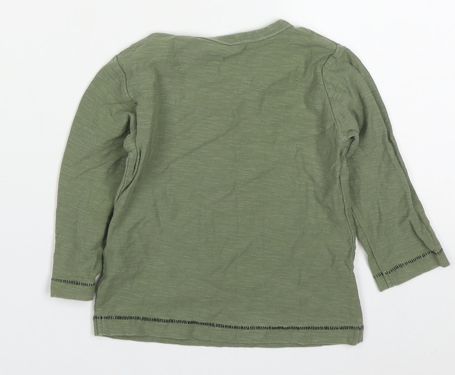 NEXT Boys Green  Cotton Basic T-Shirt Size 12-18 Months Crew Neck Pullover - Little Legend