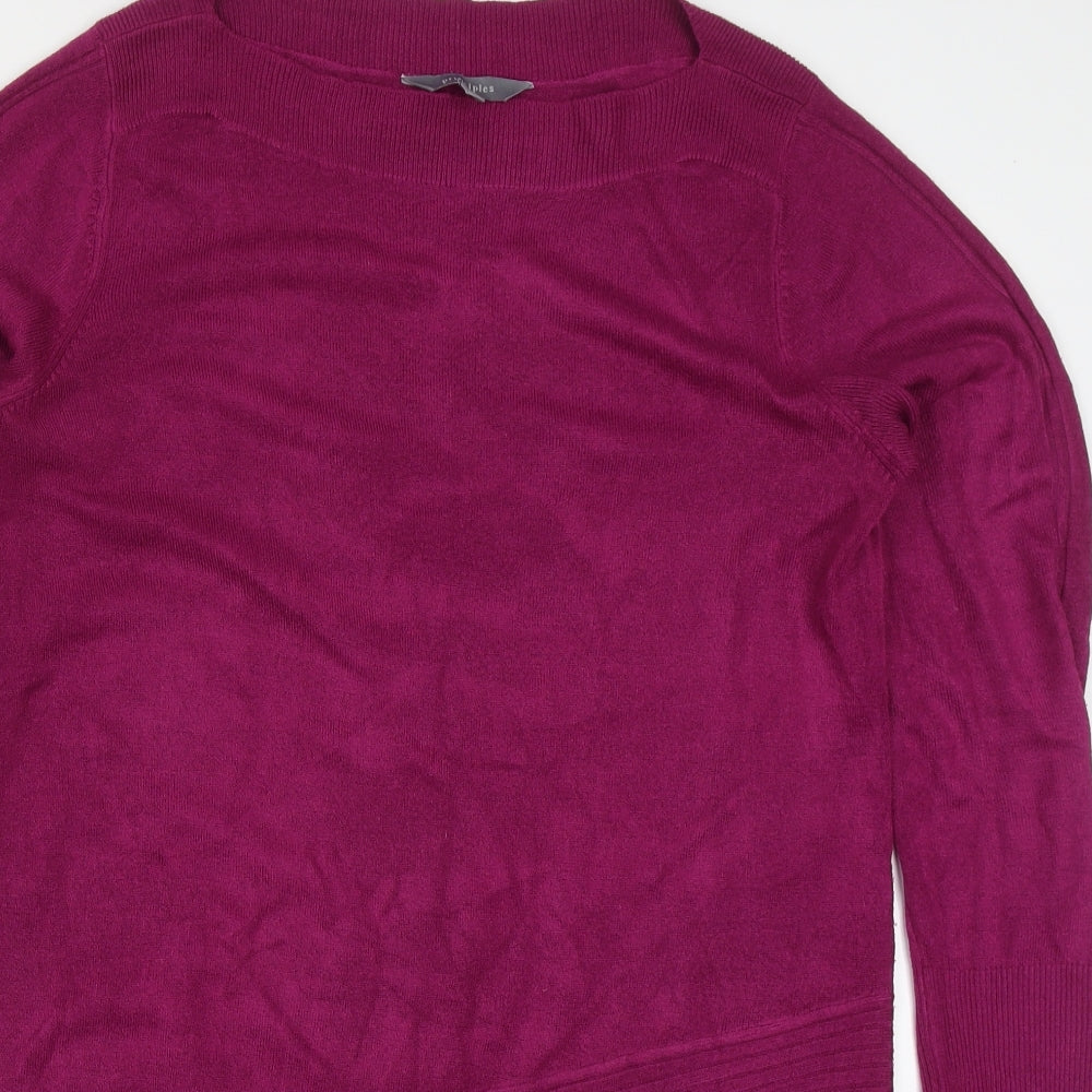 Principles Womens Pink Round Neck  Acrylic Pullover Jumper Size 10