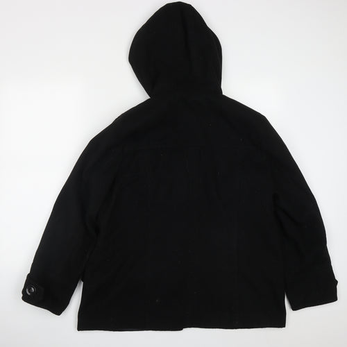 Wardrobe Essentials Womens Black   Pea Coat Coat Size 8  Button